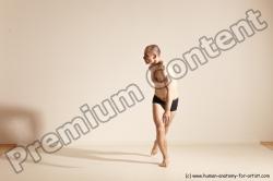 Underwear Gymnastic poses Man White Slim Bald Dancing Dynamic poses Academic